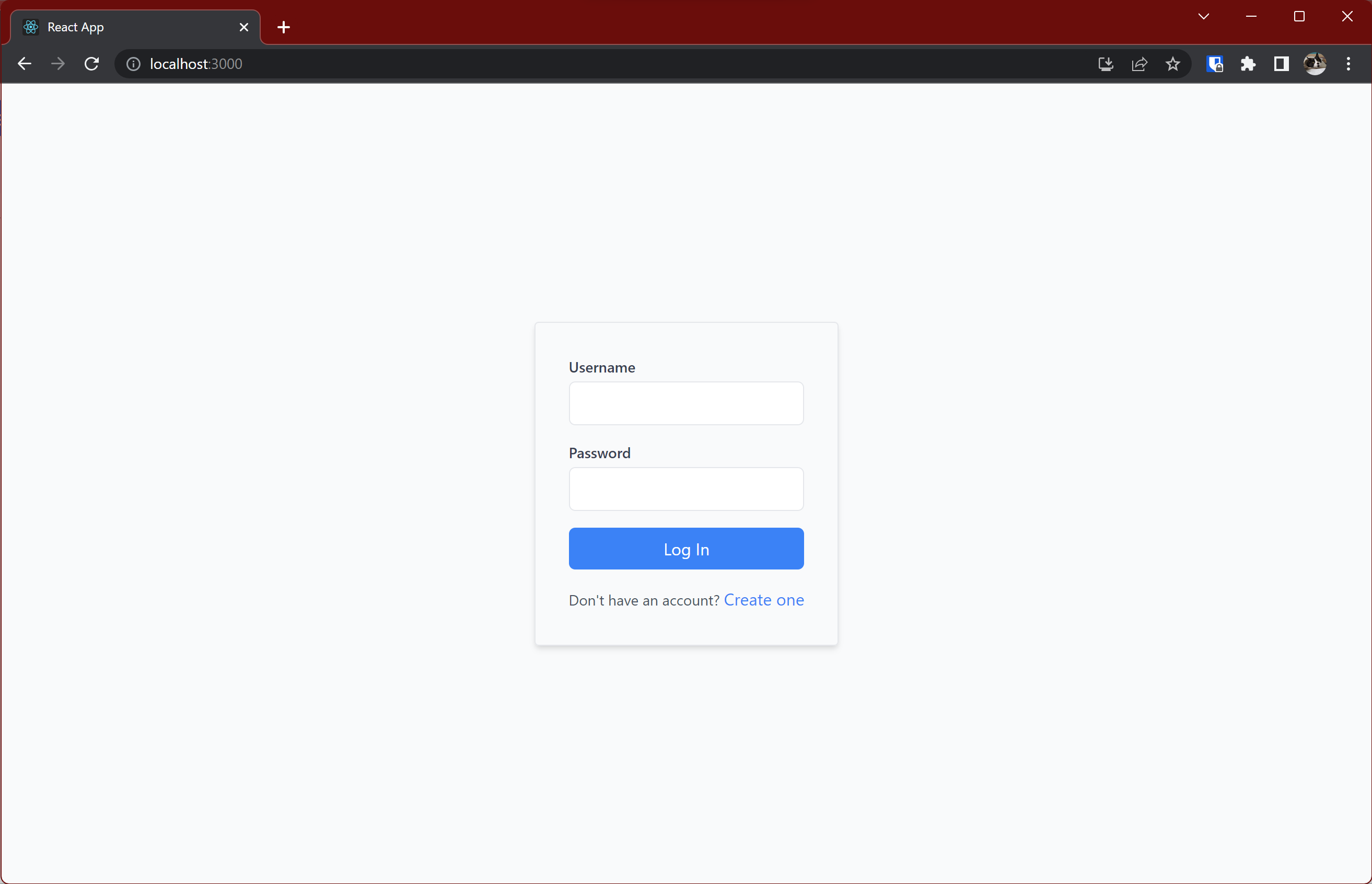 Login page