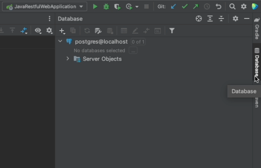 Open Database Tool Window from Sidebar
