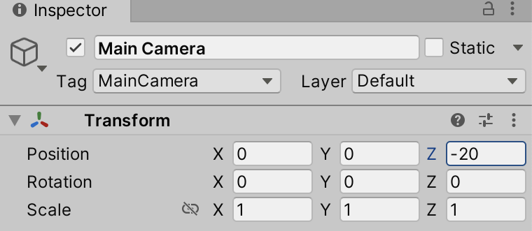 Edit main camera position