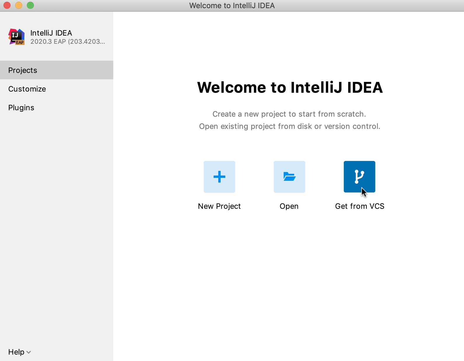 Get from Version Control in IntelliJ IDEA