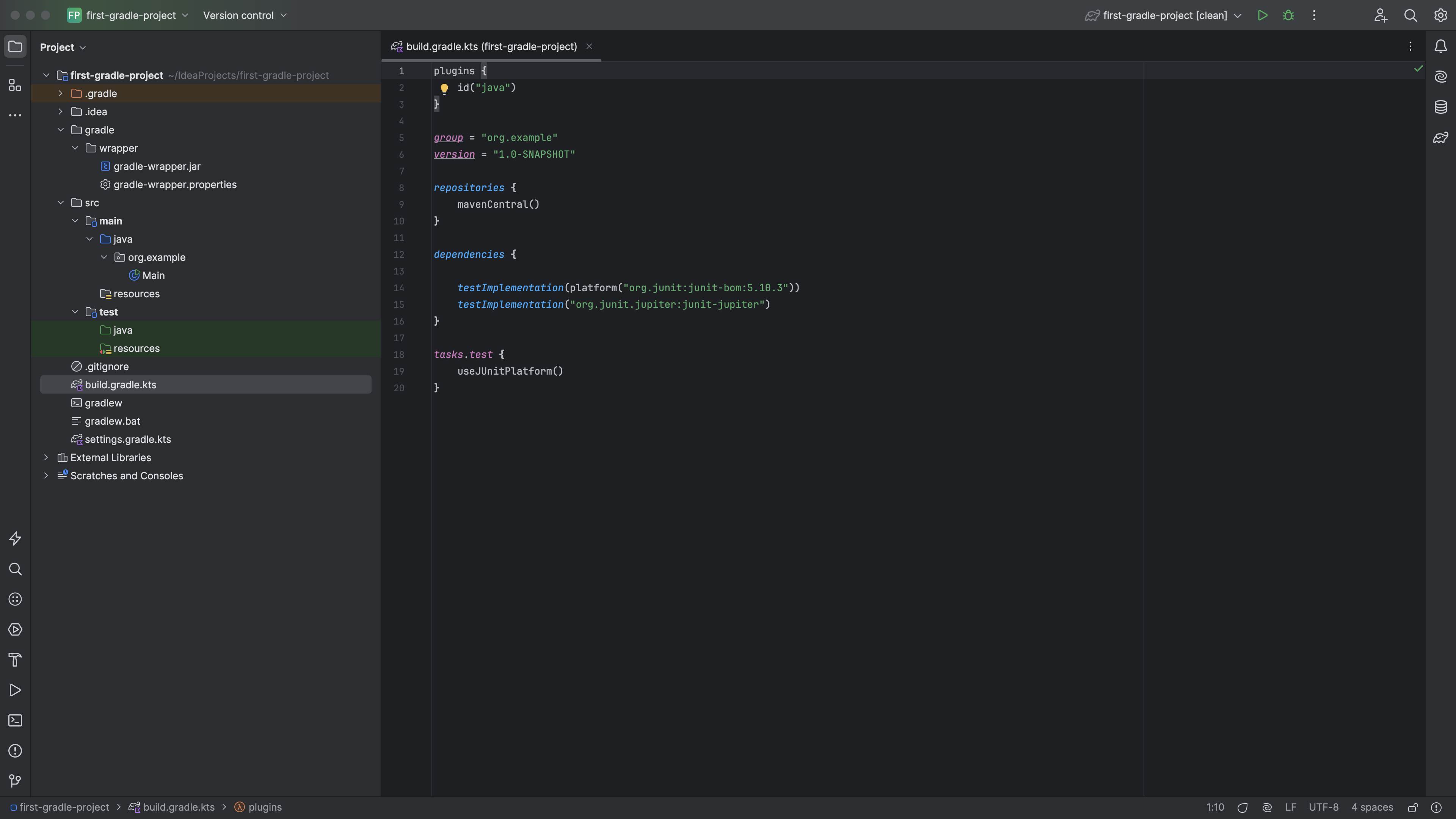 Creating a Gradle project