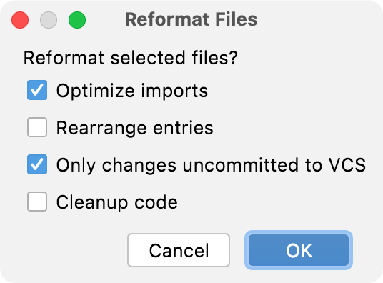 Options to reformat a directory