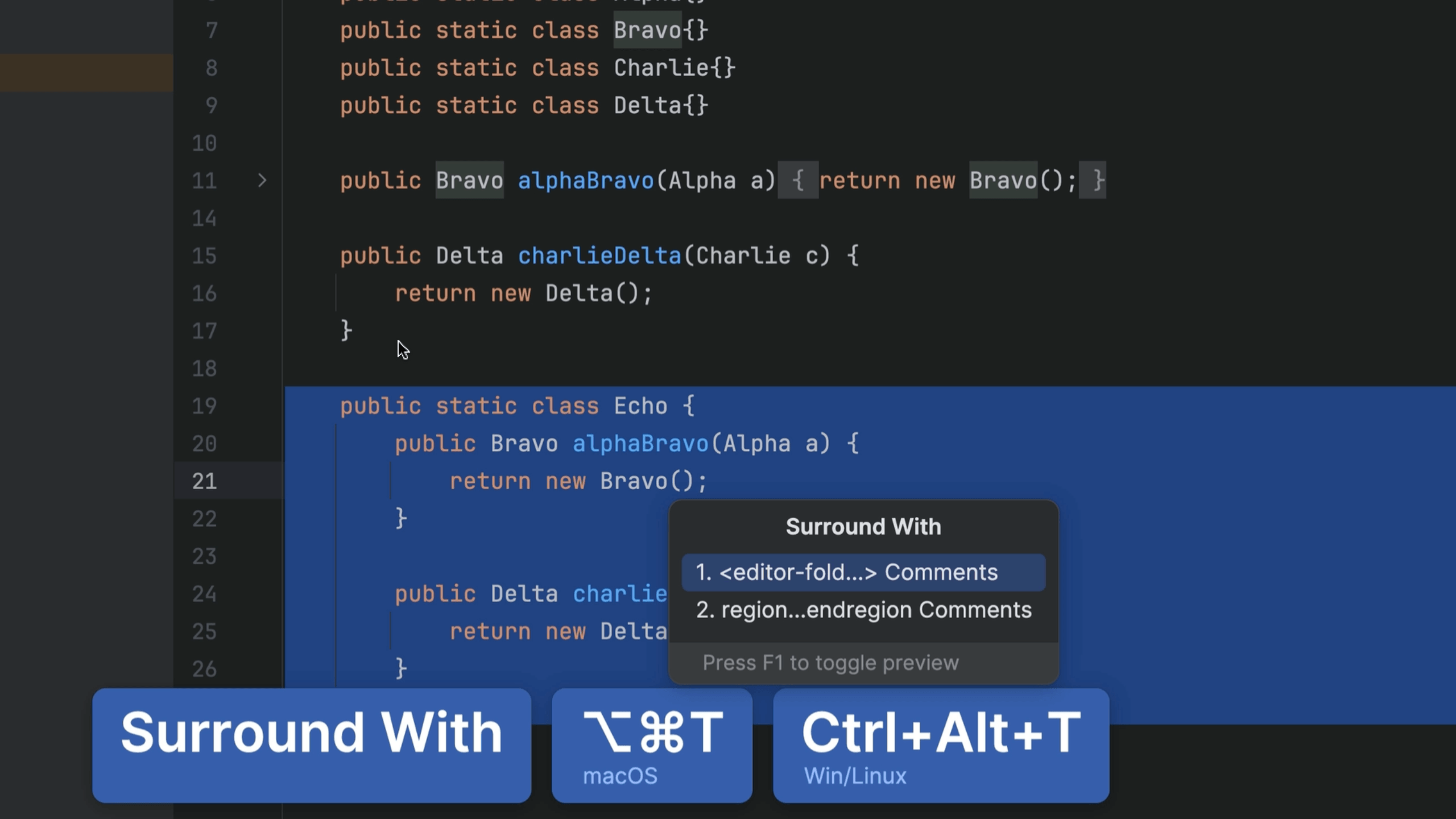 Create an Editor Fold