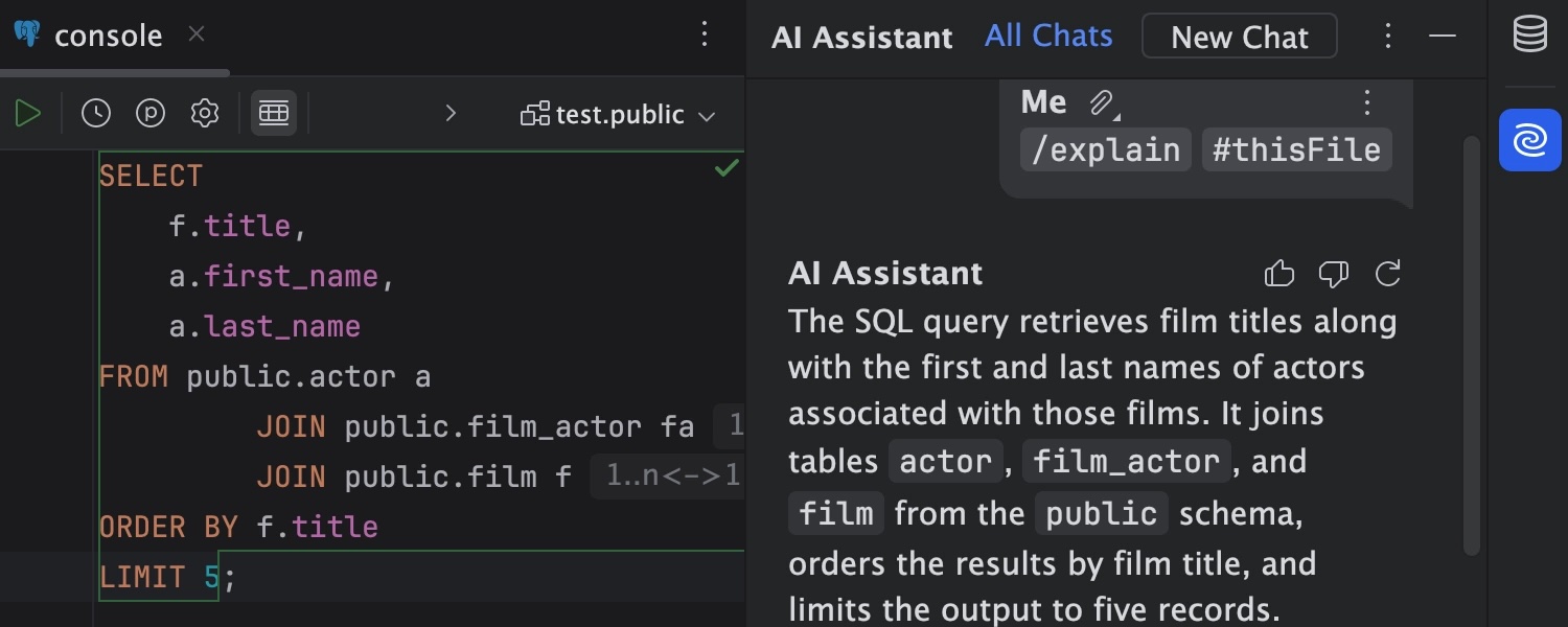 Streamline Your Workflow in IntelliJ IDEA's Database Tools With AI Assistant