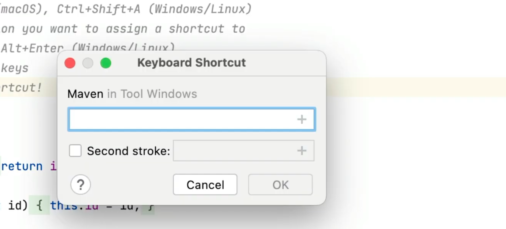 Assign a keyboard shortcut