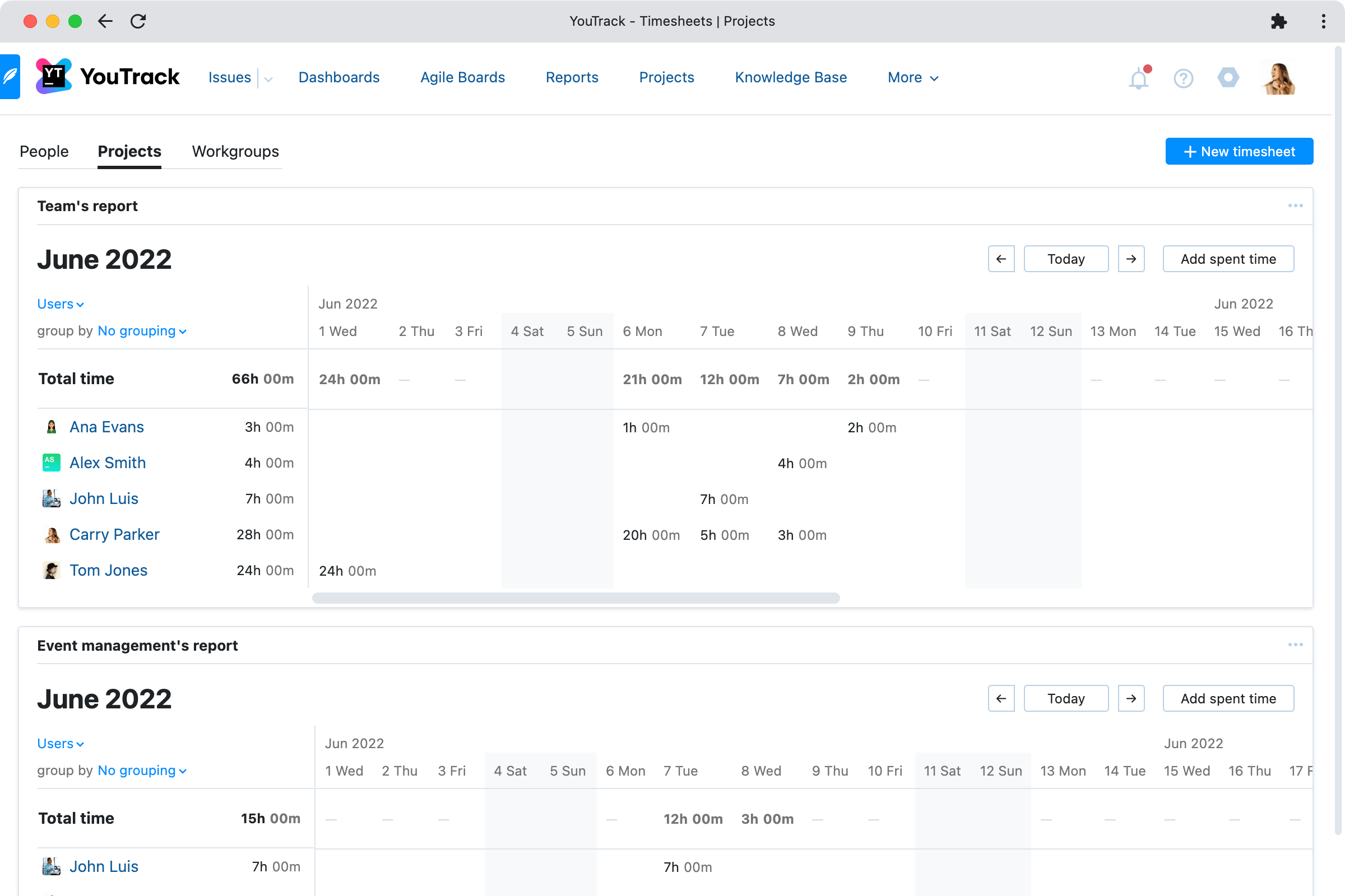 Timesheets